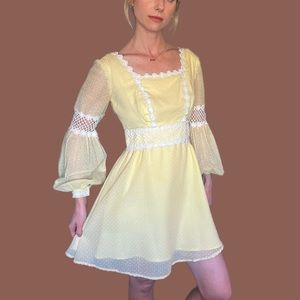 60s vintage mini dress balloon sleeves